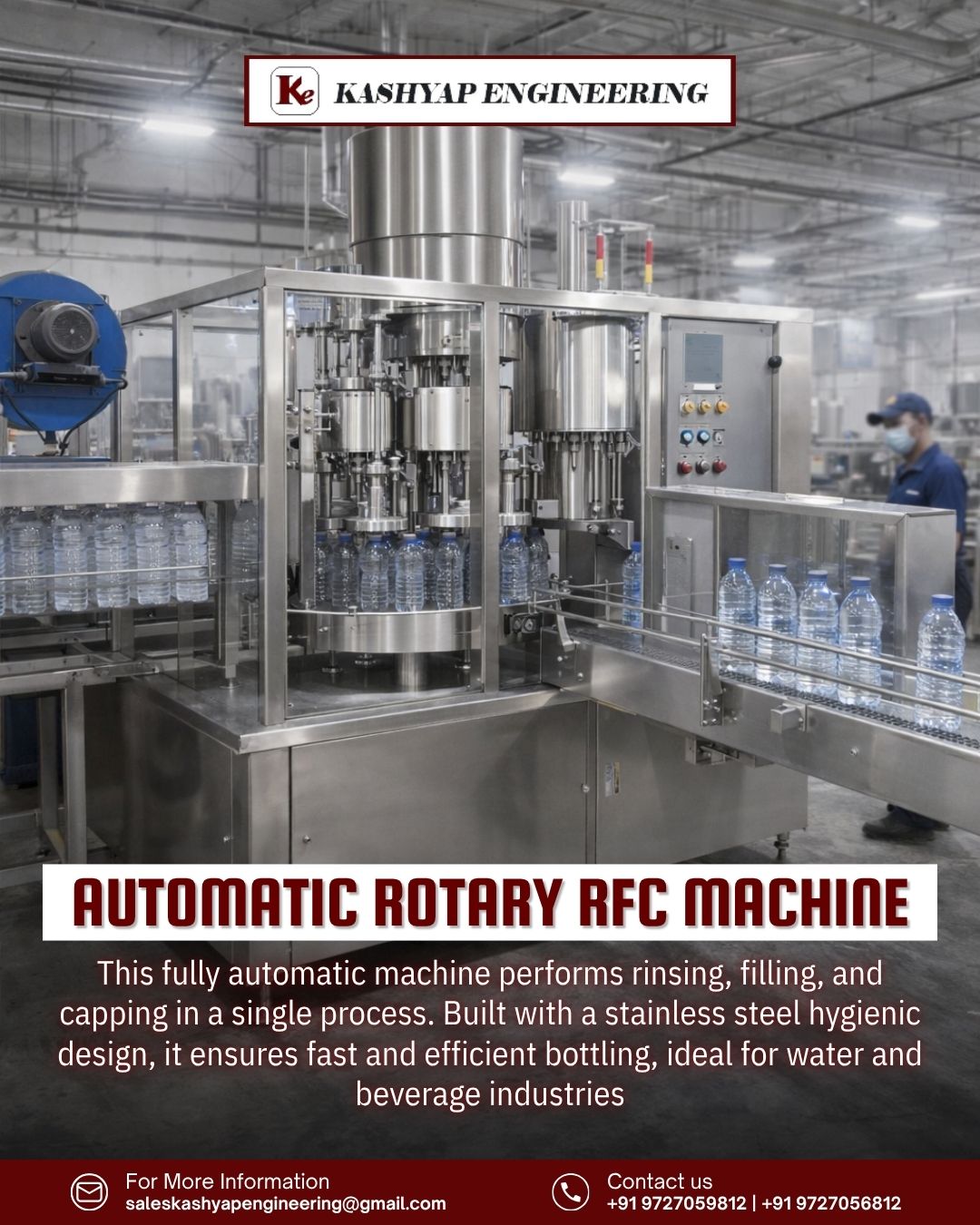 Automatic Rotary RFC Machine for Efficient Water & Beverage Bottling
