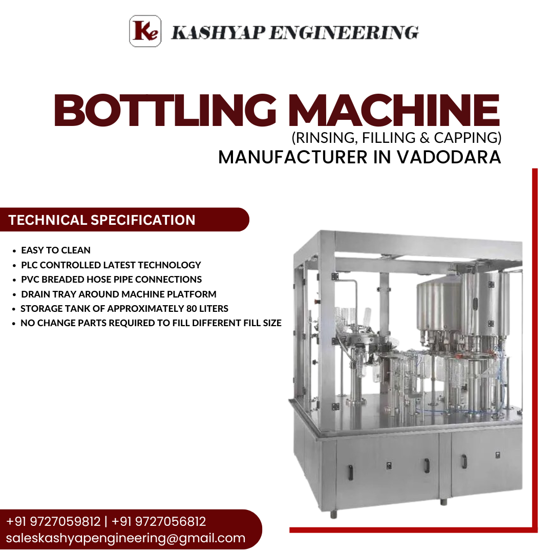 High-Performance Bottling Machine (Rinsing, Filling & Capping) from Kashyap Engineering