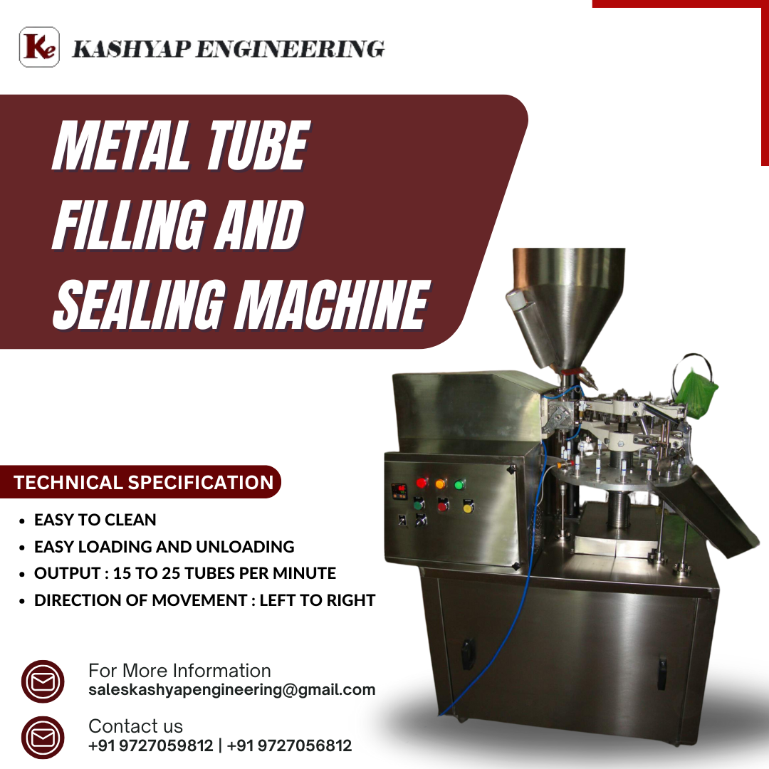  High-Efficiency Metal Tube Filling and Sealing Machine from Kashyap Engineering